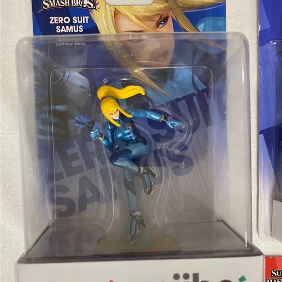 Nintendo Amiibo 4 pc Fox, Falco, Dr Mario, & Zero Suit Samus 2014/15 NOS Sealed